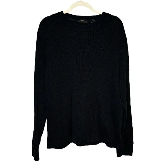 Theory Mattis Studio Waffle Knit Crewneck Sweater